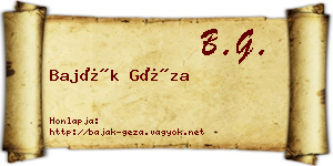 Baják Géza névjegykártya