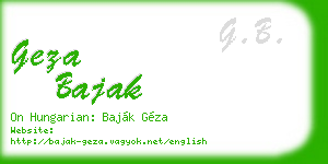 geza bajak business card